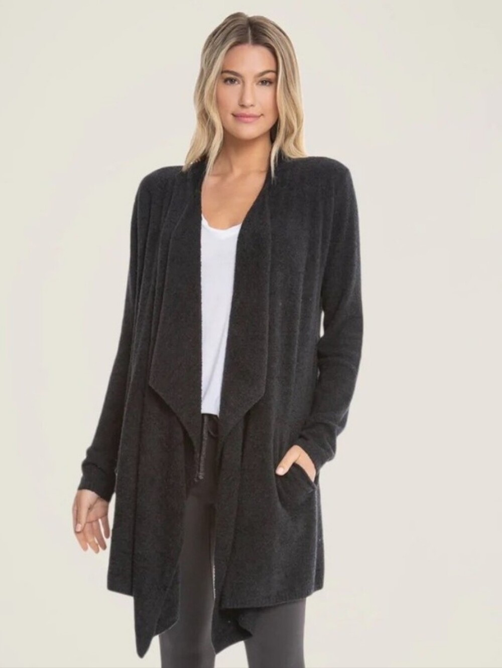 Barefoot Dreams CozyChic Lite Wrap Dark Emerald Green Cardigan